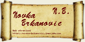 Novka Brkanović vizit kartica